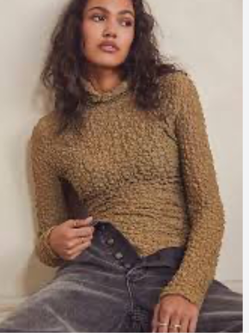 Free People Intimately Day and Night Ling Sleeve Bodysuit in Moss